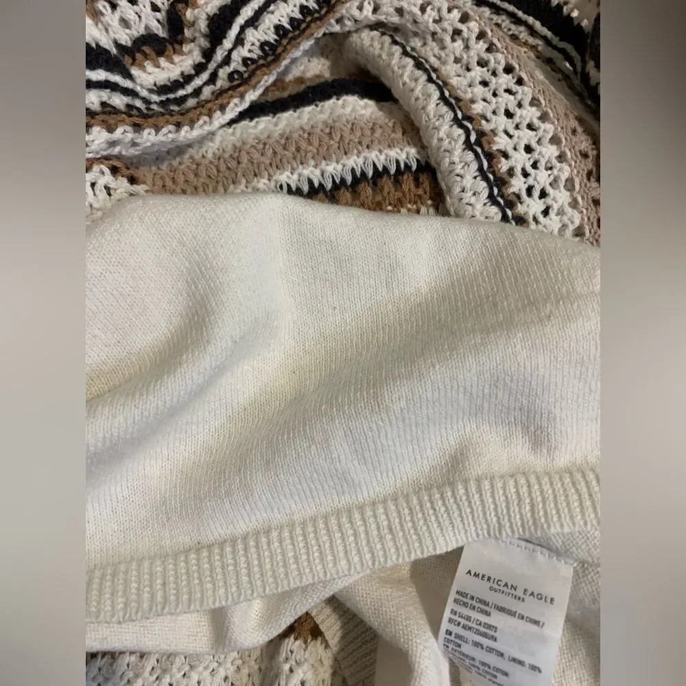 NWT AEO Crochet 100% Cotton mini Dress. Size Large